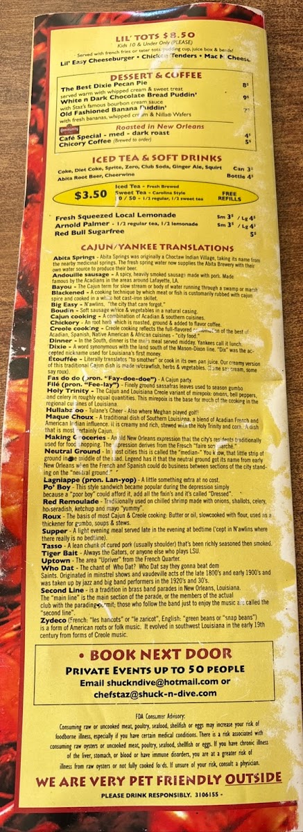 Shuck N Dive Menu - Image 3